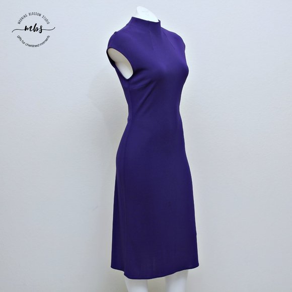 Rimini High Neck Sleeveless Shift Midi Dress - Picture 3 of 12